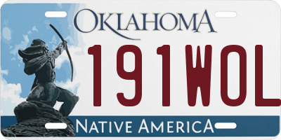 OK license plate 191WOL