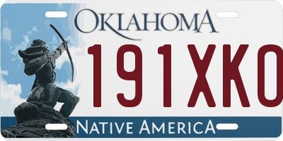OK license plate 191XKO