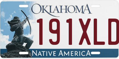 OK license plate 191XLD