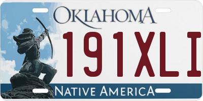 OK license plate 191XLI