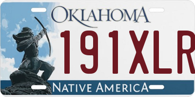 OK license plate 191XLR