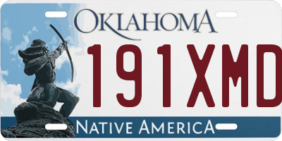 OK license plate 191XMD
