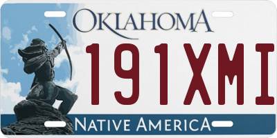 OK license plate 191XMI