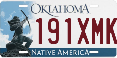 OK license plate 191XMK