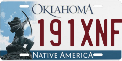 OK license plate 191XNF