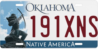 OK license plate 191XNS