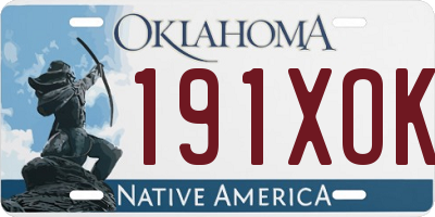 OK license plate 191XOK