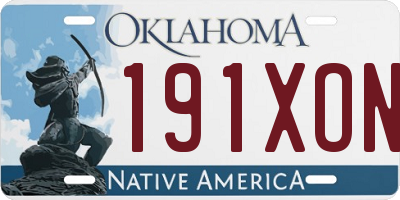OK license plate 191XON