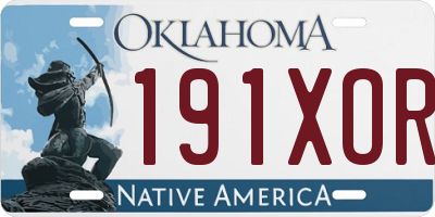 OK license plate 191XOR