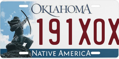OK license plate 191XOX