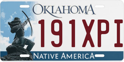 OK license plate 191XPI