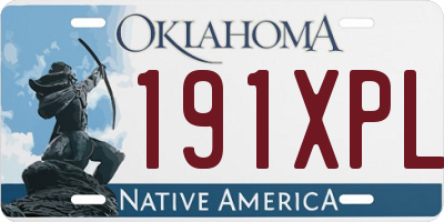 OK license plate 191XPL