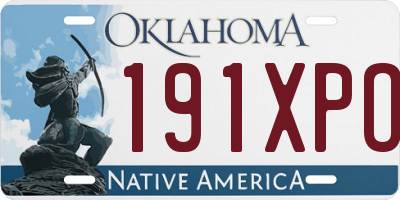OK license plate 191XPO