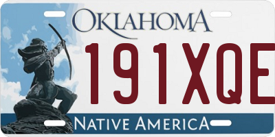 OK license plate 191XQE