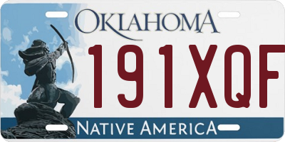 OK license plate 191XQF