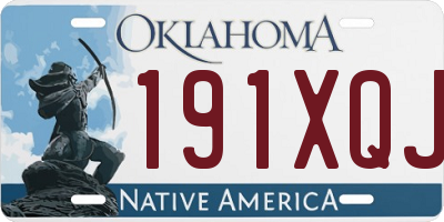 OK license plate 191XQJ