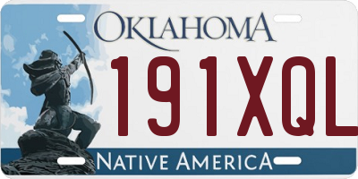 OK license plate 191XQL