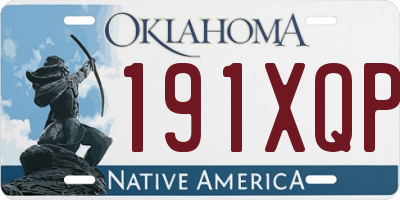 OK license plate 191XQP