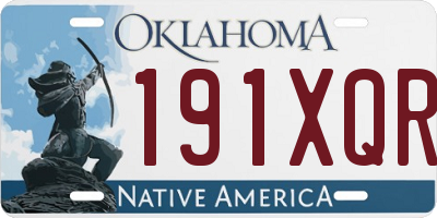 OK license plate 191XQR