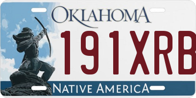OK license plate 191XRB