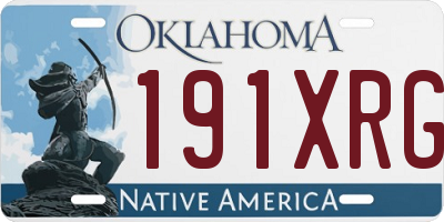 OK license plate 191XRG
