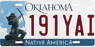 OK license plate 191YAI