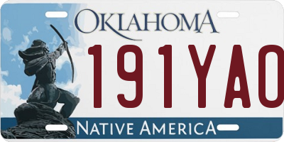 OK license plate 191YAO
