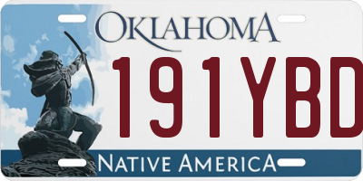 OK license plate 191YBD
