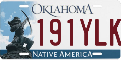 OK license plate 191YLK