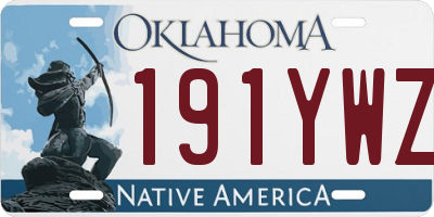 OK license plate 191YWZ