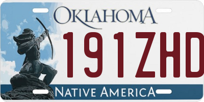 OK license plate 191ZHD