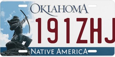 OK license plate 191ZHJ