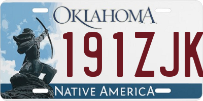 OK license plate 191ZJK