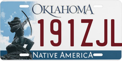 OK license plate 191ZJL