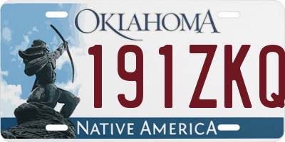 OK license plate 191ZKQ