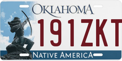 OK license plate 191ZKT