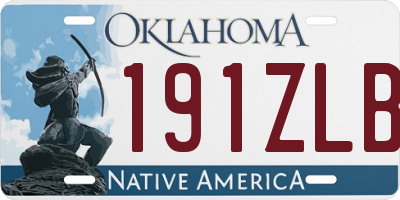 OK license plate 191ZLB