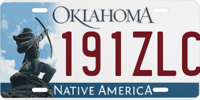 OK license plate 191ZLC