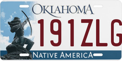 OK license plate 191ZLG