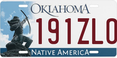 OK license plate 191ZLO
