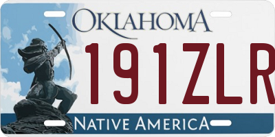 OK license plate 191ZLR