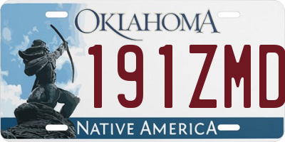 OK license plate 191ZMD
