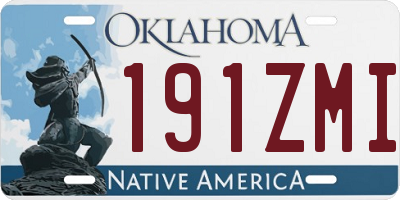 OK license plate 191ZMI