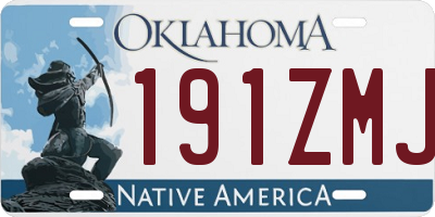 OK license plate 191ZMJ