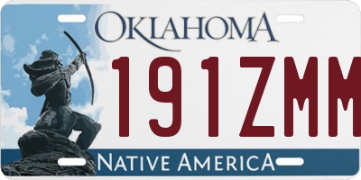 OK license plate 191ZMM