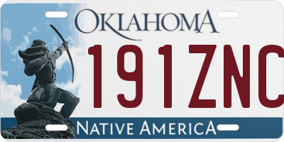 OK license plate 191ZNC