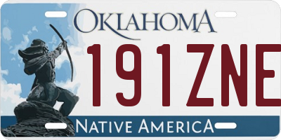 OK license plate 191ZNE