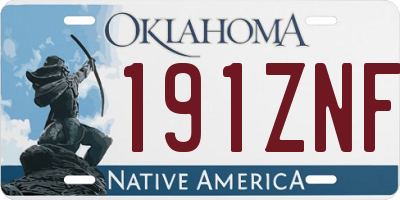 OK license plate 191ZNF