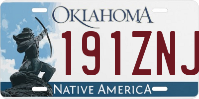 OK license plate 191ZNJ