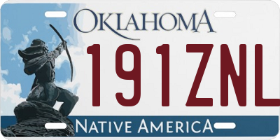 OK license plate 191ZNL